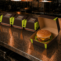 Boîte à emporter pour restauration rapide, vente en gros d'usine, haute qualité, logo personnalisé, taille personnalisée, boîte à burger