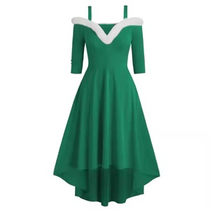 Vestido Maxi de Lino 100% con Capucha de Santa Claus para Mujer, Sexy, para Fiestas Nocturnas de Verano, Colección de Navidad - Product Image 3