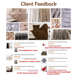 Couverture en fausse fourrure solide, <span class=keywords><strong>tricot</strong></span>ée, chaude, épaisse, taille king, pour la décoration de la maison - Product Image 6