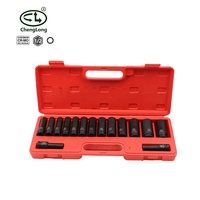 Juego de Llaves de Impacto Profesionales de 1/2 Pulgada CRV, Estuche Rígido OEM de 35 Piezas, Negro, 8-32 mm, Fábrica China
