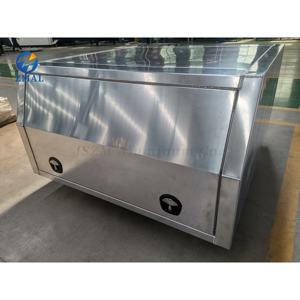 Custodia in metallo saldato a <span class=keywords><strong>tre</strong></span> porte antiruggine con supporto OEM compattato e resistente in lega di alluminio vano UTE cassetta degli attrezzi per camion - Product Image 1