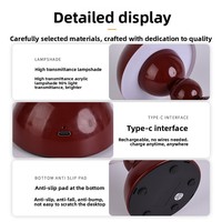 Lámpara de Mesa Recargable de Estilo Nórdico Moderno, Lámpara de Mesa Bud, Regulable, Inalámbrica, de Metal, con Control Táctil, Funciona con Batería, para Dormitorio, Interior