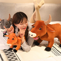 Peluche personnalisée en forme de buffle doux, jouet en peluche en forme de taureau
