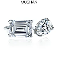 Bague en argent sterling 925 de la marque MuShan, avec moissanite couleur D, bague délicate pour mariée, plaquée or 18 carats, bagues fines brevetées MST
