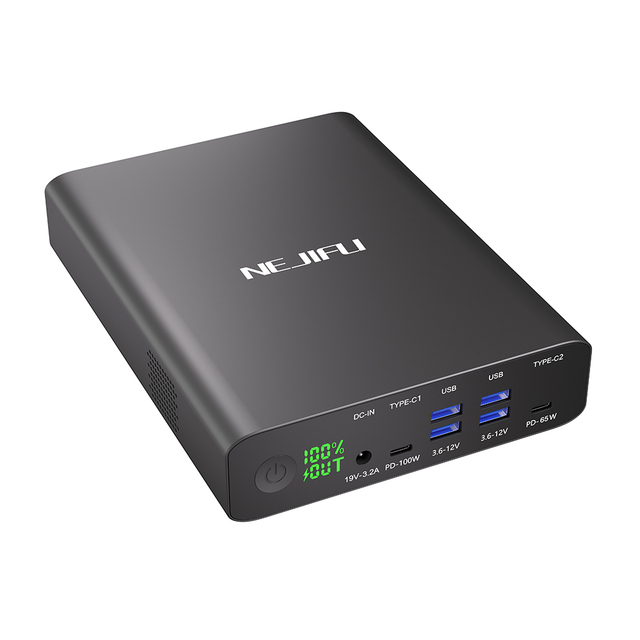 100W PD3.0 20V5A Fast Charging Laptop Power Bank 64000mAh Dual Type C Ports for Laptops Phones Tablets and Other Smart Devices