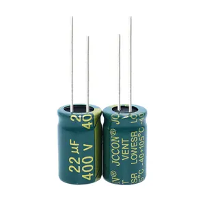 400v22uf 400v10uf JCCON green gold power supply high frequency low resistance aluminum electrolytic capacitor