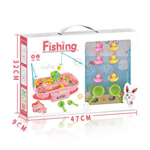 Concorso gioco giocattolo set rosa di stile anatra giochi di pesca con musica e luce - Product Image 2