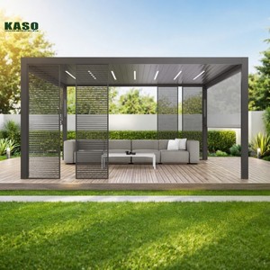 Pergola Bioclimatica di Lusso <span class=keywords><strong>in</strong></span> Alluminio con Tetto Motorizzato a Lamelle, Impermeabile, Elettrica, per Patio e Terrazza - Product Image 6