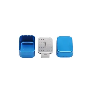 1 pièce Boîte de désinfection dentaire en aluminium, étui de stérilisation pour autoclave, support pour fraises et instruments endodontiques, 30 trous pour fraises et instruments de laboratoire dentaire - Product Image 5