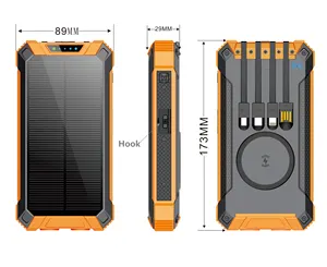 Commercio all'ingrosso portatile esterno 20000mah Custom Color miglior solare solare caricatore Mobile banca di potere per il telefono cellulare