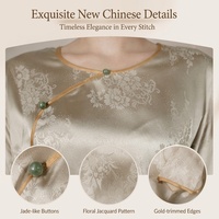 Nouvel ensemble de pyjama pour femme en soie de mûrier 100% style chinois, manches 3/4, coffret cadeau, vêtements de nuit printemps été automne