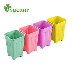 Ensemble de pots de pépinière carrés hauts de haute qualité, couleurs pastel, <span class=keywords><strong>en</strong></span> plastique, avec pieds d'angle pour plantes d'intérieur, <span class=keywords><strong>fleurs</strong></span> et herbes - Product Image 2