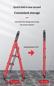 Échelle pliante de haute qualité <span class=keywords><strong>pour</strong></span> la maison, échelle pliante multifonctionnelle en acier, cadre en plastique, échelle domestique à 4 marches avec main courante - Product Image 5