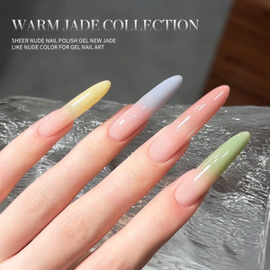 Nouvel ensemble de vernis à ongles en gel de jade chaud 6 couleurs, transparent, nude, <span class=keywords><strong>pastel</strong></span>, gel UV pour nail art <span class=keywords><strong>et</strong></span> fournitures de salon - Product Image 2