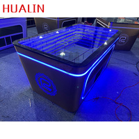 Bar KTV personnalisé, karaoké, villa, club, table basse, verre d'art en acier inoxydable, table lumineuse à LED