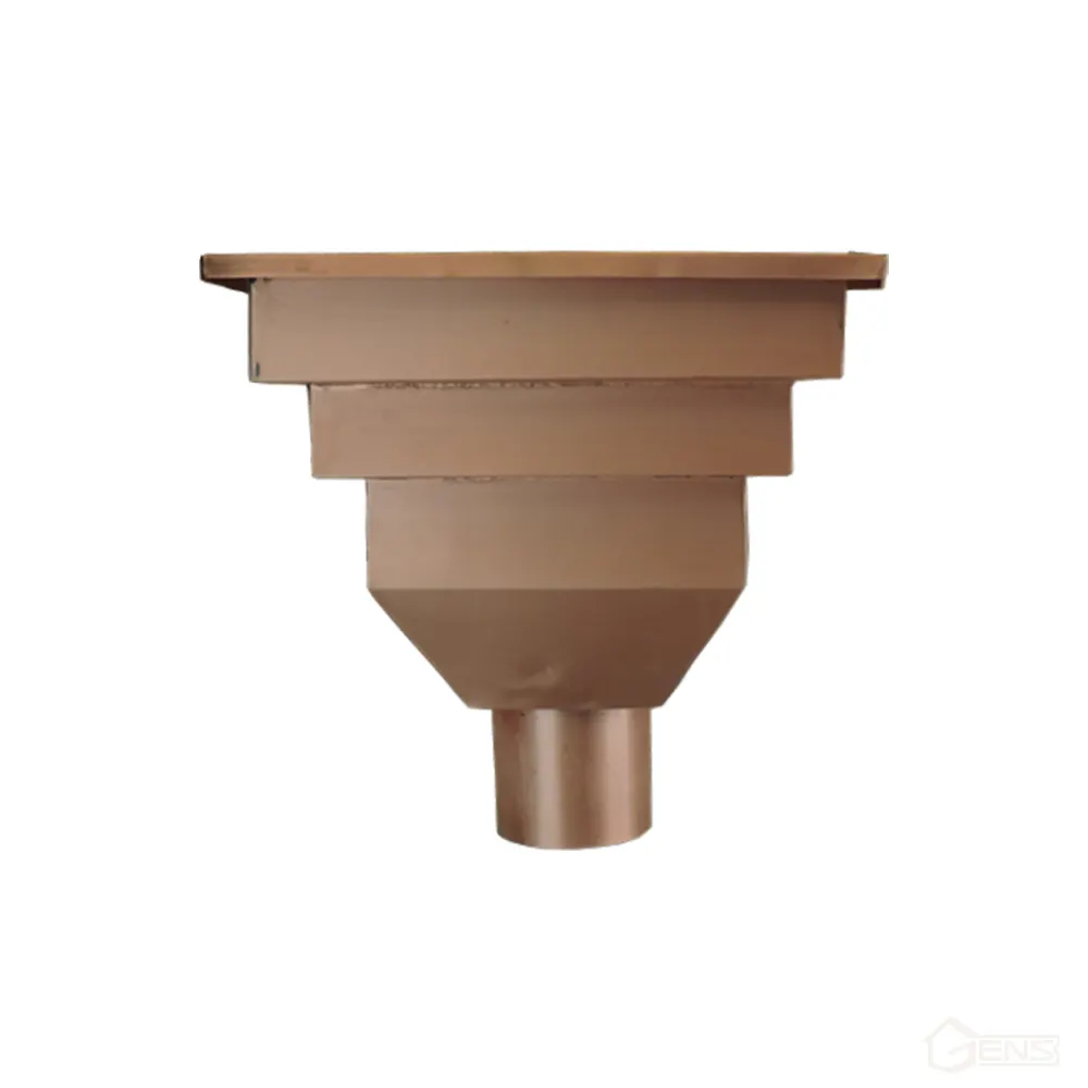 Cabeça de cobre personalizada mais vendida para chapa de telhado, cabeça de calha para villa