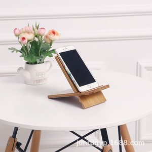 Wooden Phone <b>Stand</b> Adjustable Desktop Holder Natural Wood Color 18x9x1cm <b>For</b> <b>Tablet</b> And Smartphone Use - Product Image 1