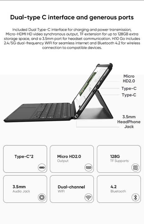 CHUWI Hi10 Go - Affordable 10.1 Inch Tablet with Intel Celeron