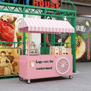 Carretto Bici Caffè Congelatore Gelati Mobile da Strada in Acciaio Inossidabile per Esterni, Food Truck a 4 Ruote Usato con Forno Pizza e Piastra per Fast Food - Product Image 2