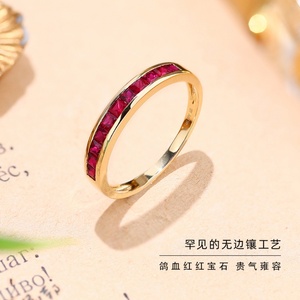 แหวนหมั้นสำหรับงานแต่งงานชุบโรเดียมสีเหลืองทอง18K ทันสมัย - Product Image 3