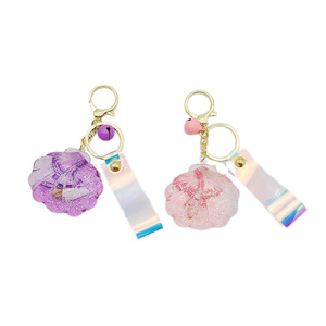 Acrylic Glitter Quicksand Keychain Clear Oil Liquid Shell Star
