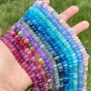 新着 5x8mm 天然石ビーズ アクアマリン アメジスト トルマリン ロンデル ルースビーズ ジュエリー作成 DIY ブレスレット アクセサリー用 - Product Image 2