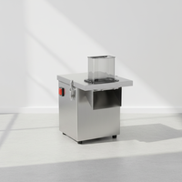 Goedkope automatische multifunctionele motor aangedreven machine voor het verwerken van groenten en fruit, met functies voor snijden, schijven, raspen en in blokjes snijden voor snacks.
