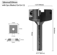 Fraiseuse à bois TEBAK 8/12 mm, fraiseuse de surface CNC, foret à 3 lames, foret pour tour