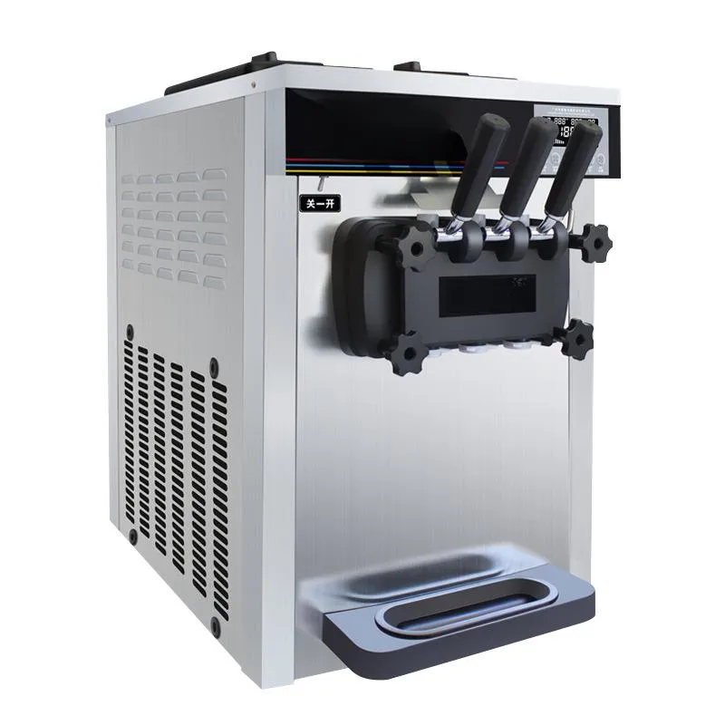 Automatische handels übliche Eismaschine aus Edelstahl mit 3 Geschmacks richtungen Soft eismaschine Doppel kompressor