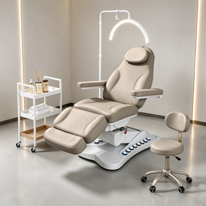 Moderna Camilla Eléctrica Negra de 3 Motores, Reclinable, para Exámenes Médicos, Tatuajes, Spa, Masajes, Cosmética y Tratamientos Faciales - Product Image 1