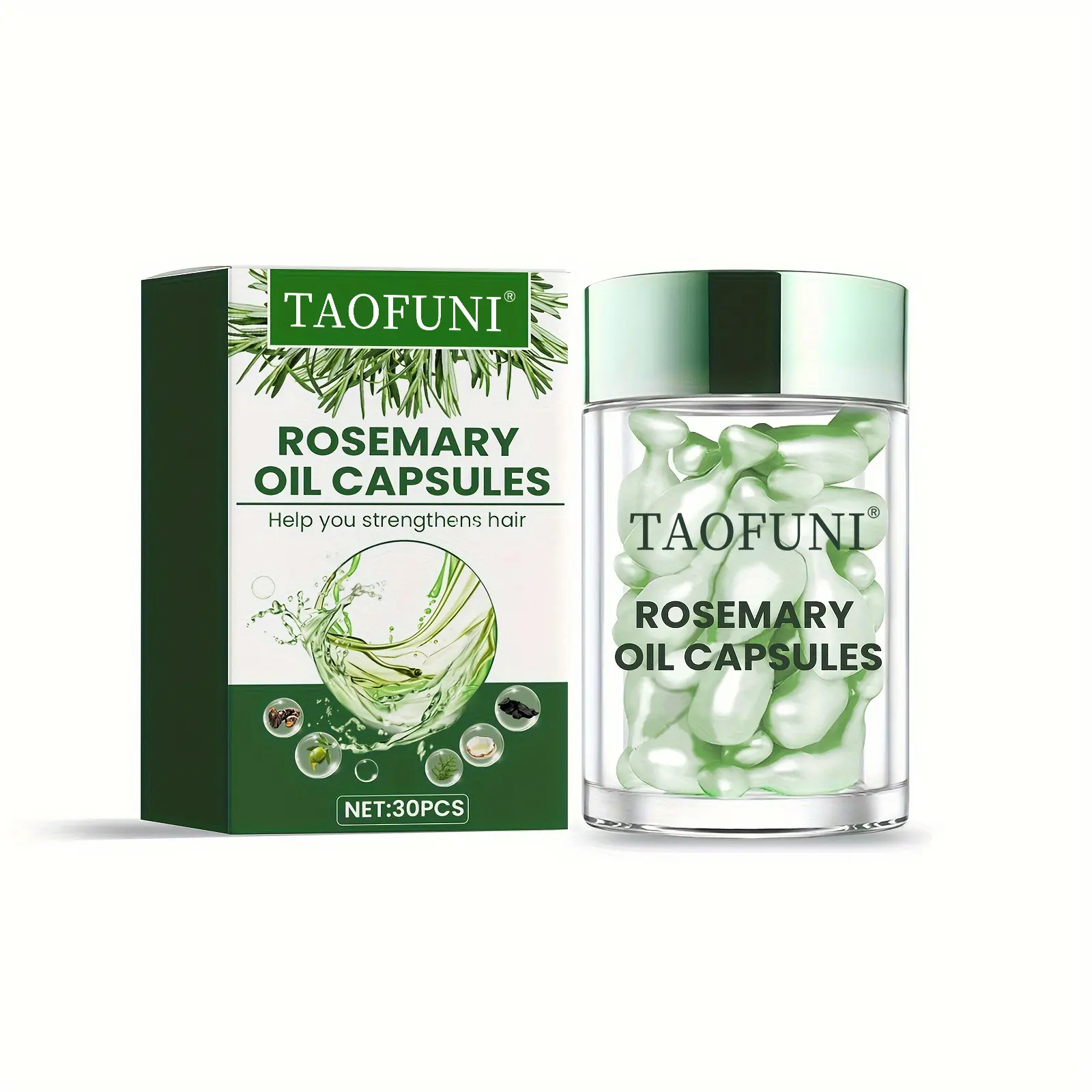 OEM/ODM capsule di olio essenziale per capelli nutrienti e idratanti per capelli secchi e danneggiati con olio di rosmarino