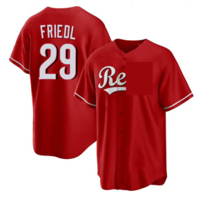 Maillot de football américain cousu en gros Cincinnati 44 # De <span class=keywords><strong>La</strong></span> <span class=keywords><strong>Cruz</strong></span> 29 #   Friedl 7 # Steer 21 # Maillot de joueur de baseball américain Greene Limited - Product Image 5