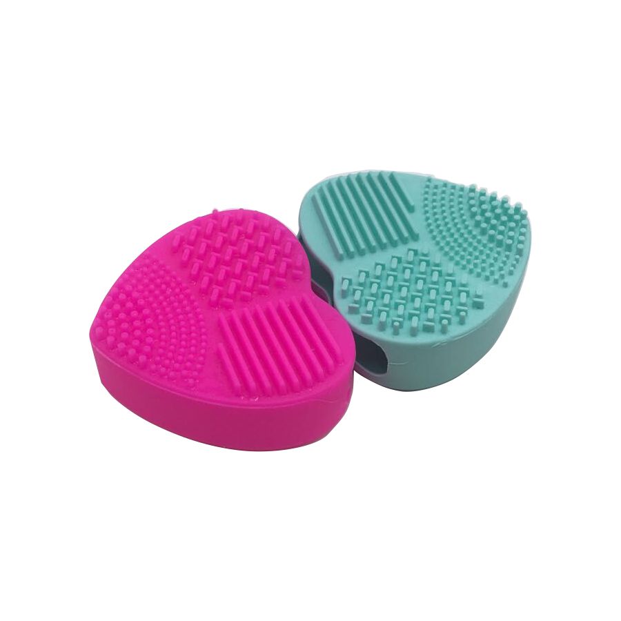 Wholesale Heart Shape Make Up Brush Cleaner Cleaning Sponge Tool Silicone Makeup Brush Cleaning Pad