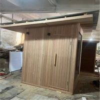 Sauna extérieur moderne en cèdre rouge pour 4 personnes, construction solide, toit incliné, façade en verre sans joint, sauna à vapeur, usage commercial