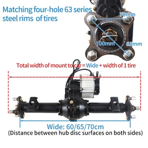 Trục láp sau xe ba bánh điện tốc độ thấp, động cơ DC BL 1000W, 48-60V, 70cm, có phanh - Product Image 2