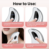 Masseur électrique rechargeable Gua Sha avec 45 fonctions ° Outil de relaxation pour le visage et le cou avec chauffage, vibration, affichage LCD, recharge USB