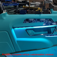 Siège de voiture de luxe VIP bleu Tiffany, canapé-lit, table électrique, matériau en cuir pour BENZ V CLASS Vito W447 Hiace, kit intérieur