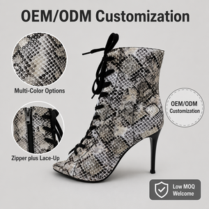 Bottes de <span class=keywords><strong>danse</strong></span> latine pour femmes, à lacets, talon aiguille, pour salsa et performance en salle de bal, personnalisables - Product Image 4