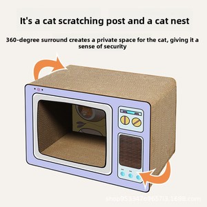 Tiragraffi per Gatti in Cartone, Tiragraffi Verticale a Forma di TV 3D Extra-Large, Forniture per Gatti e Gattini - Product Image 4