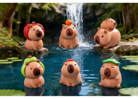 Figurines de Capybara en micro-paysage, jouets créatifs et mignons, petites décorations en résine en forme de haricot pour bureaux et voitures