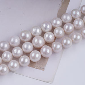 Zhuji Natural Freshwater Pearl Necklace 11-14mm White Edison Round Bead Loose Bead <b>String</b> DIY Jewelry with Pink <b>Gold</b> Colors - Product Image 3