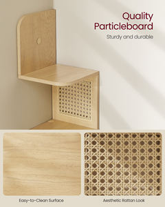 <span class=keywords><strong>VASAGLE</strong></span>-Estante flotante de 5 niveles para sala de estar, estante de esquina estilo bohemio, estante de pared de ratán de PVC - Product Image 5