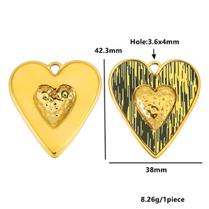 Pendentif Cœur en Acier Inoxydable Plaqué pour Bijoux DIY (Colliers, Boucles d'Oreilles) - Vente en Gros - Product Image 2