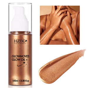 100 मिलीलीटर कार्बनिक हाइलूरोनिक एसिड शरीर शिमर तेल मॉइस्चराइजिंग ग्लिटर जलरोधी चमकदार जलरोधक चमकदार चमक ब्रोंज़र - Product Image 1