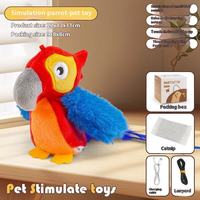Jouet Électrique Moderne en Peluche pour Oiseaux avec Ailes Vibrantes pour l'Exercice et le Divertissement Autonome des Animaux de Compagnie