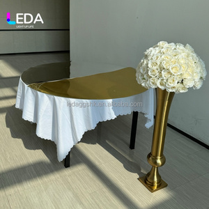 LEDA Hot <b>Tall</b> Gold Metal Flower Stand Wedding Centerpiece Flower Vase for Wedding Events Decor - Product Image 2