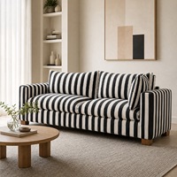 Ensemble de canapés en tissu de style moderne français avec design champêtre pour salon de maison d'hôtes