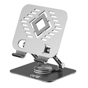 Soporte de refrigeración para tableta multifuncional de acero al carbono al por mayor, soporte de base gruesa de escritorio giratorio plegable, tabletas para PC - Product Image 1