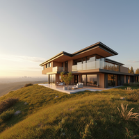 Maison de rêve, villa modulaire personnalisée, norme européenne moderne, préfabriquée, 2 étages, structure en acier, résistante au feu, anti-sismique, sécurisée