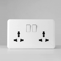 Prise murale double pôle certifiée CB CE IEC avec 2 prises et voyant LED, en stock usine